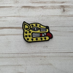 Mexican Sacred  Balam Jaguar Charm Religious Mexico Iron On Patch