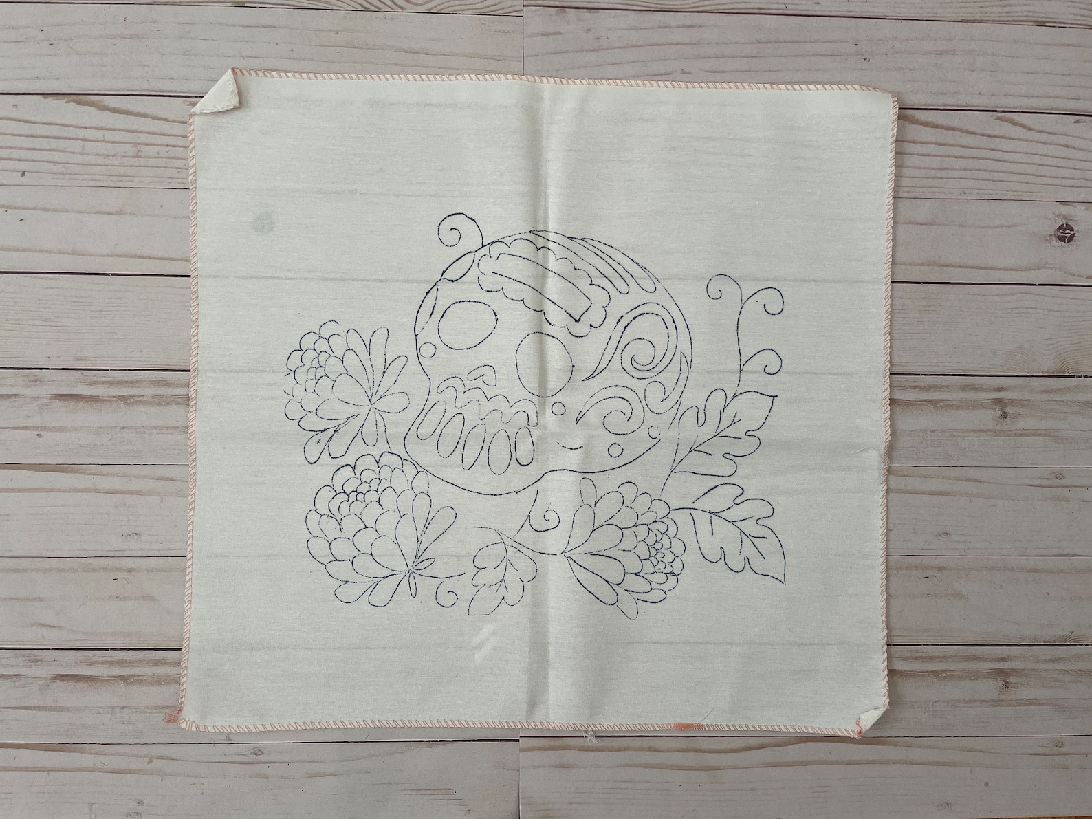 Mexican Embroidery Pattern Canvas DIY Dia De Muertos Day of the Dead ...
