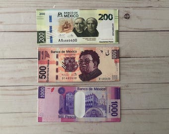 Mexican Peso Bill-Inspired PVC Wallet