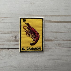 El Camaron The Shrimp  Loteria Embroidered Patch