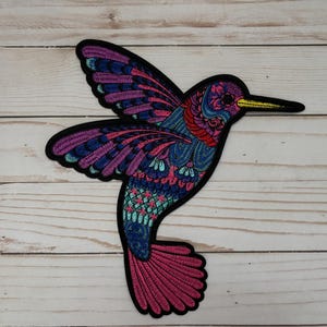 Mexican Sacred Colibri Bird Charm Religious Mexico Large Iron On