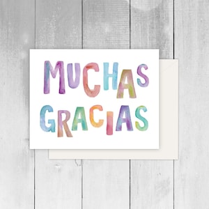 Tarjetas de felicitación en español Gracias Gracias Bilingüe Tarjeta de Ocasión