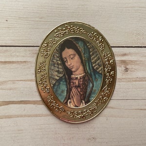 Pack de 6 Repujado Religioso Repujado Virgen de Guadalupe Pegamento de Papel de Aluminio en México Arte