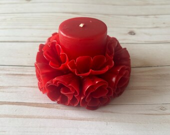 Oaxacan Floral Cirio Candle – Handcrafted Wax Art – Mexican Folk Candle Decor