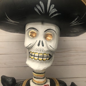 Large Day of the Dead Dia de los Muertos Calavera Skull  Paper Sculpture Paper Mache Decoration