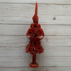 Large Day of the Dead Marigold Terracotta Artisan Candle Vela