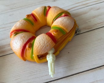 Mexikanische Geldbörse Monedero Rosca de Reyes mit Baby