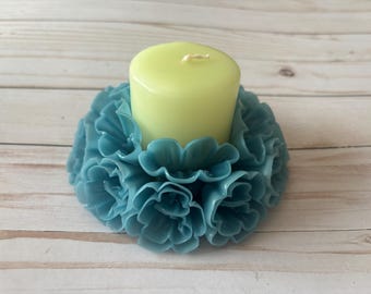 Oaxacan Floral Cirio Candle – Handcrafted Wax Art – Mexican Folk Candle Decor
