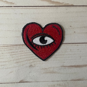 Mexican Sacred Heart Lucky Eye Charm Religious Mexico Iron On Patch