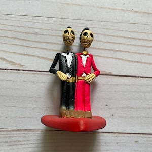 Adorno para tarta de boda gay del Día de los Muertos para pareja del mismo sexo