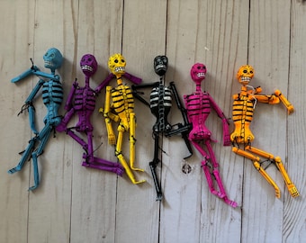 Mini Day of the Dead Dia de los Muertos Calavera Skull  Paper Sculpture Paper Mache Decoration