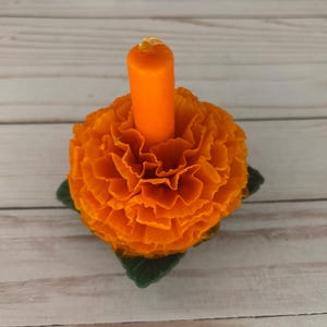 Day of the Dead Marigold Orange Mexican Artisan Candle Vela Cempasuchil