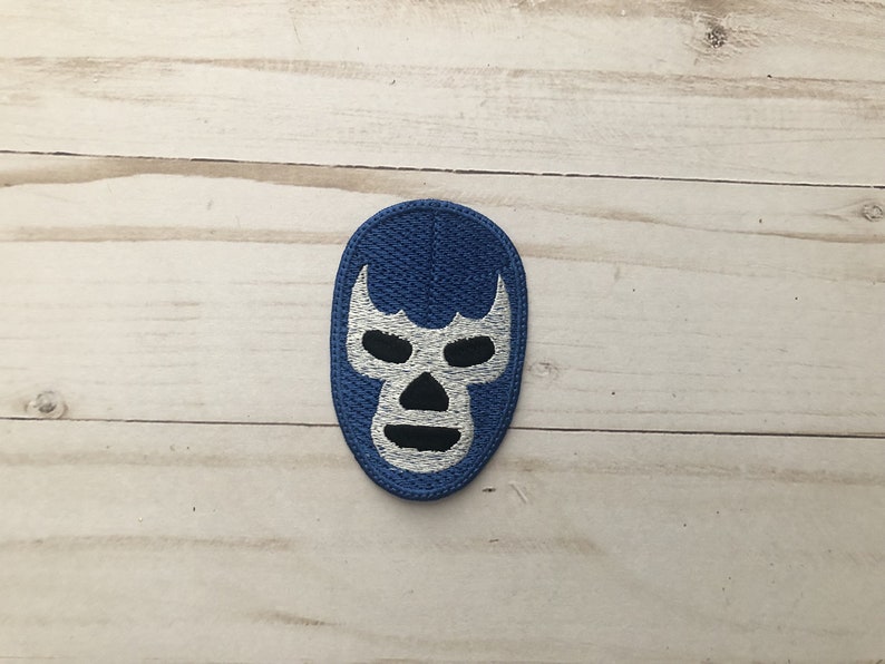 Mexican Luchador Patch Blue Demon Lucha Libre Wrestling image 1