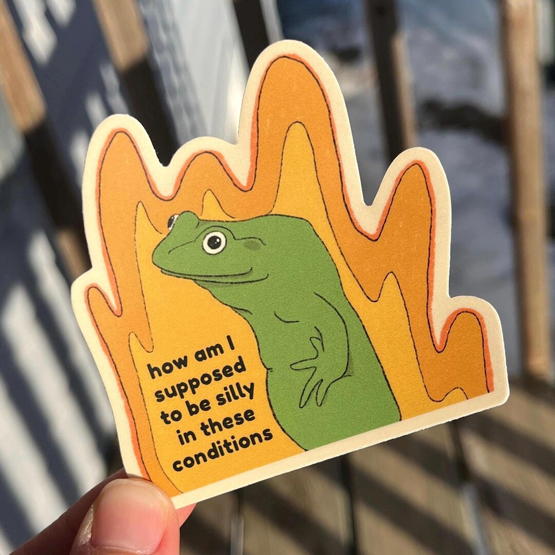 Silly Frog Vinyl Sticker - Waterproof Laptop Decal - Etsy