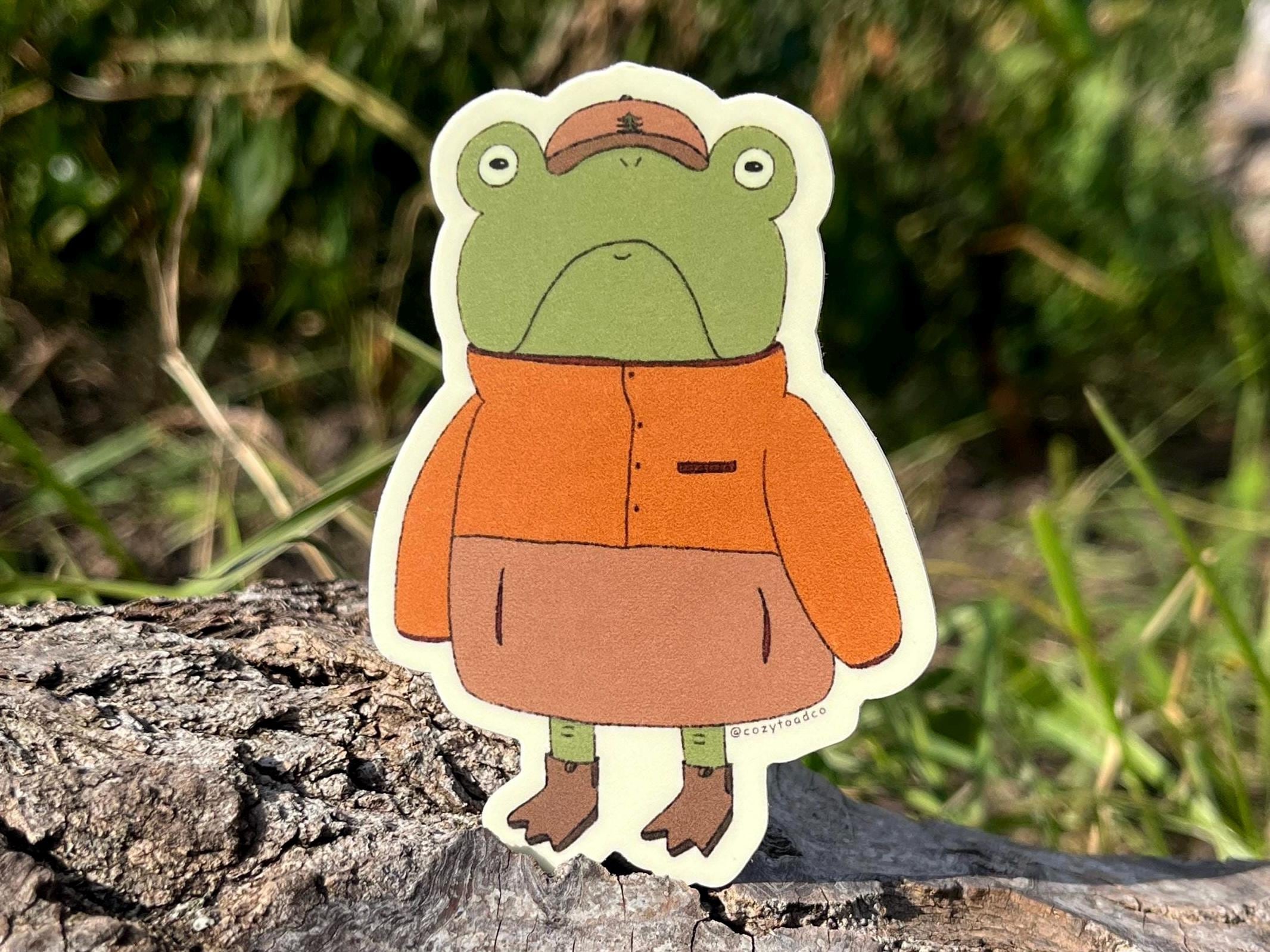 Toad Crying Sticker The Cozy Toad, an Emotional Support Whimsy Hiking Toad - Waterproof ...