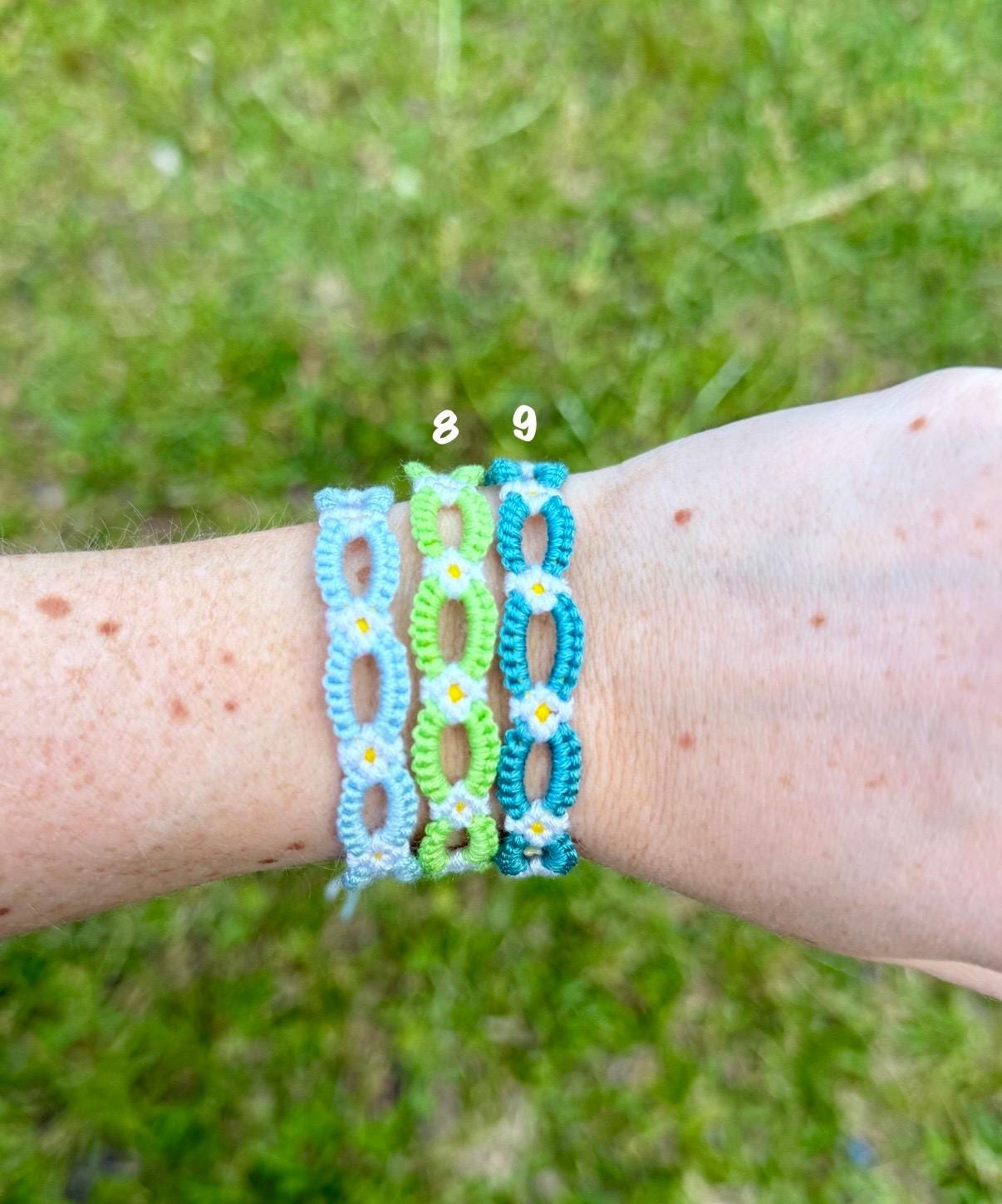 Woven Daisy Chain Friendship Bracelets, Visco,flower, Anklet, Boho