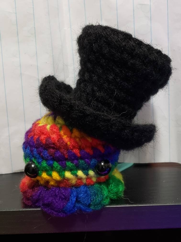Rainbow Squid With Top Hat | Etsy