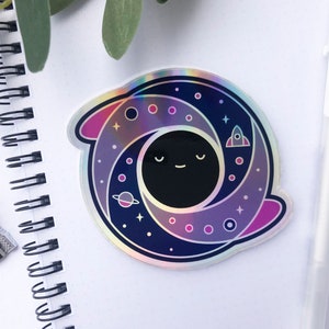 Black Hole Sticker, Holographic Car Decal, Laptop Sticker, Science Gift for Kids, Science Teacher gift, STEM Gift, Back to School Supplies,