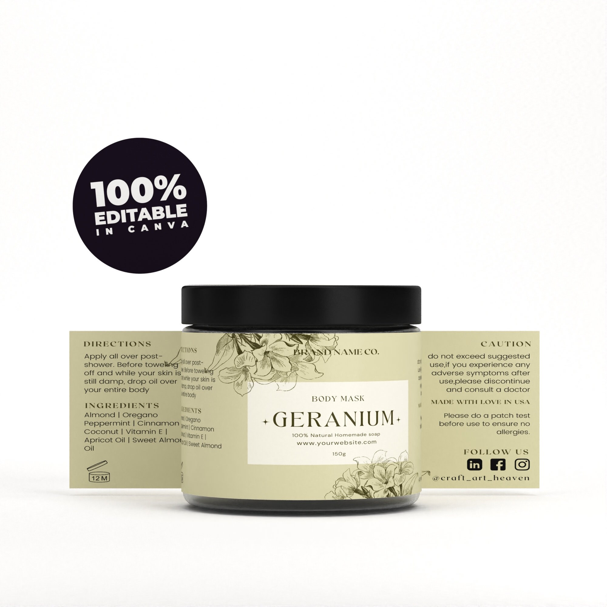 DIY Organic Green Label Template Bundle Personalized Digital Etsy