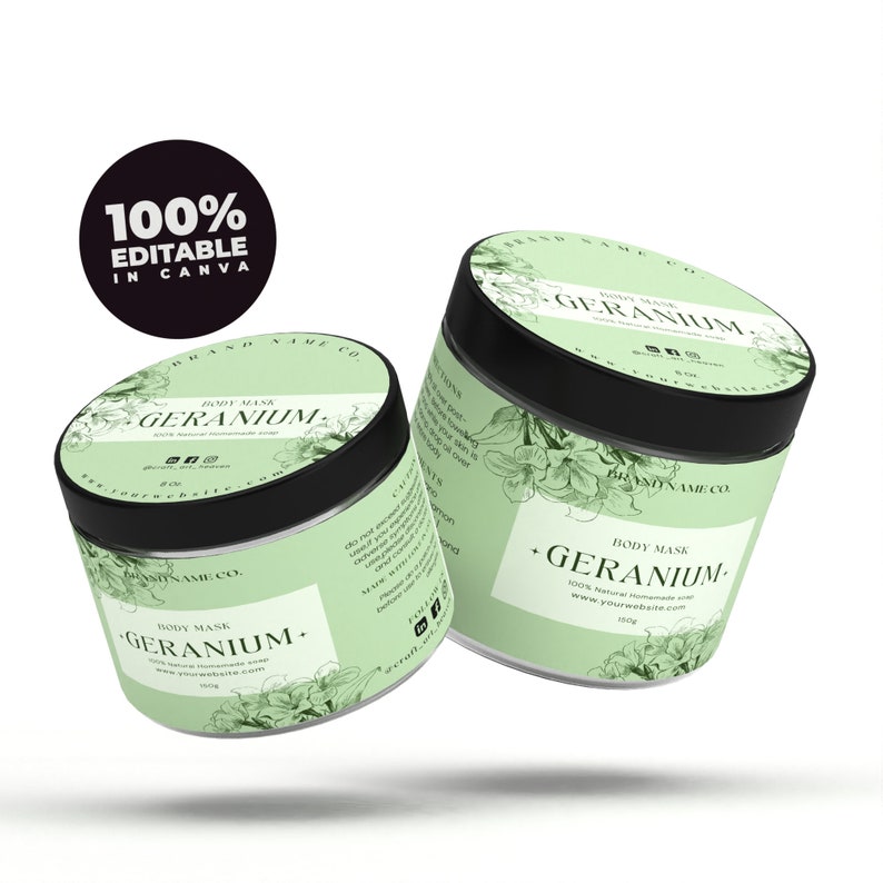 DIY Organic Green Label Template Bundle Personalized Digital Etsy