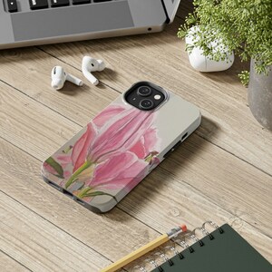 Floral Tough Phone Case Art -&quot;Pink Tiger Lilies -Phase 1&quot;