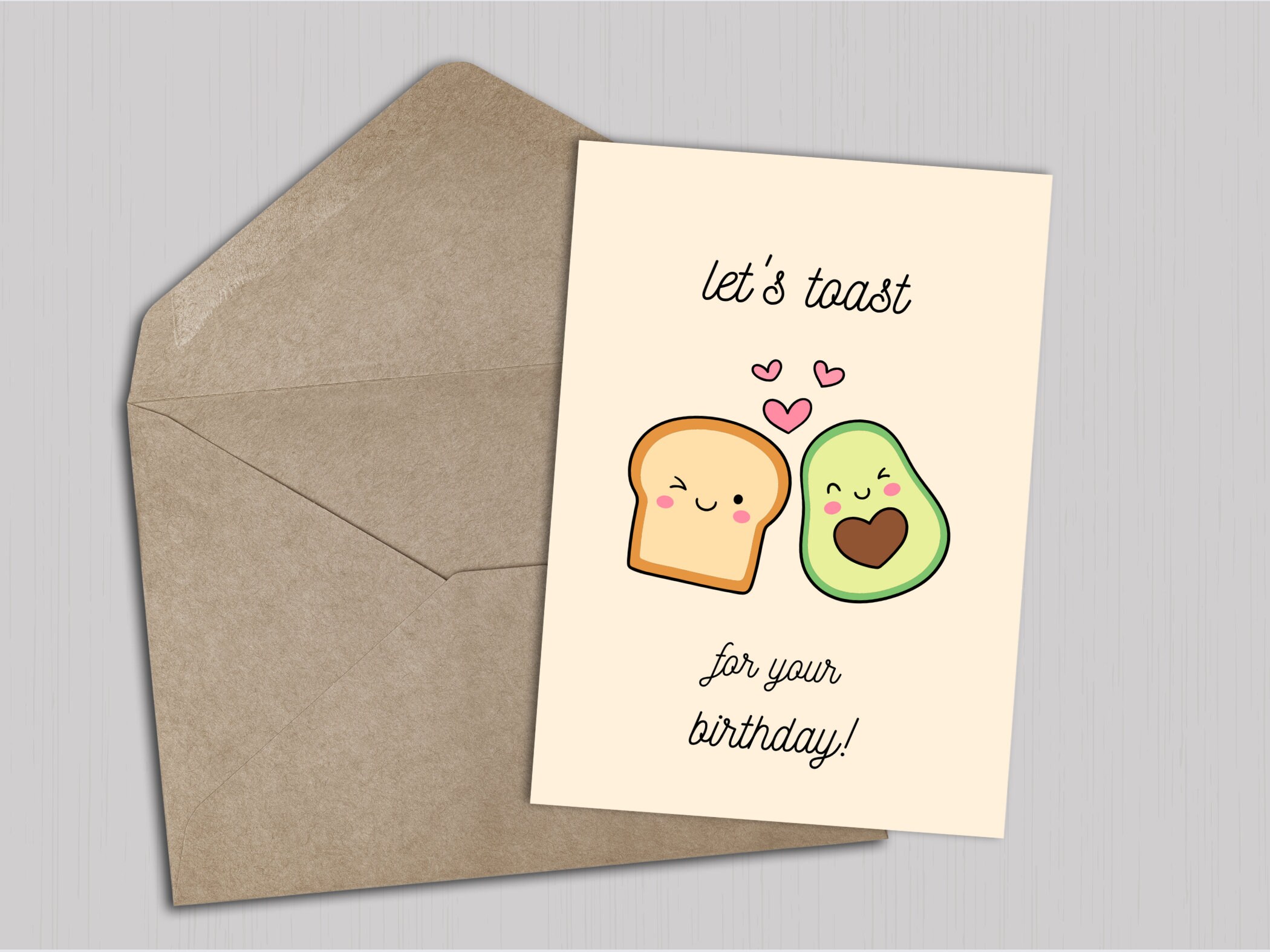 PRINTABLE Birthday Card | Toast and Avocado for Bestfriend | Gift for ...