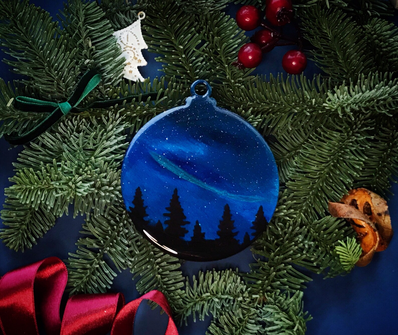 Christmas Tree Ornament Forest Etsy