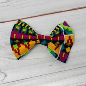 Kente Print Hair Bow: African Fabric Alligator Clip