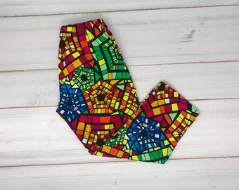 Kente African Print Children's Pants, Unisex Ankara Trousers