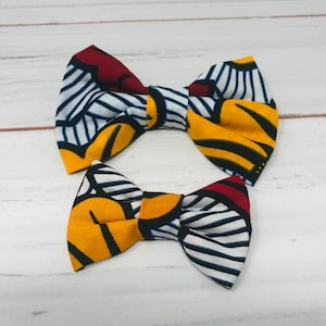Kente Print Hair Bow Clip: African Fabric Hair Accessory