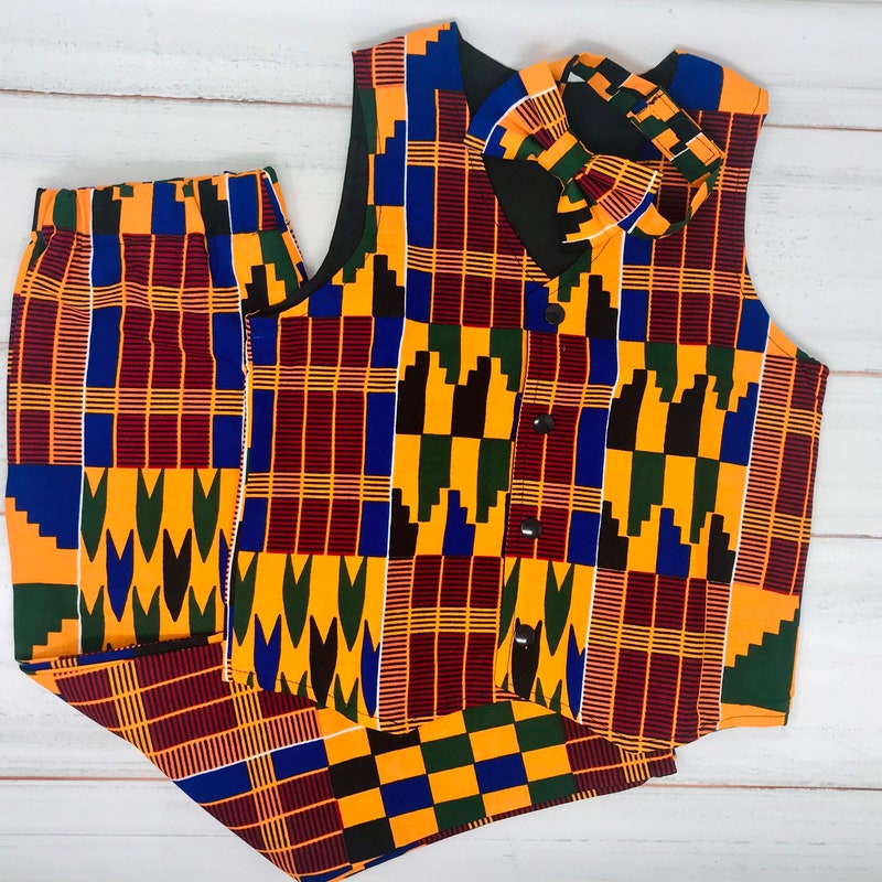 African print vest with missing buttons size free