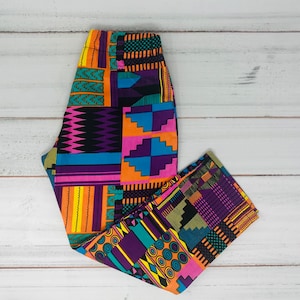Kente African Print Children&#39;s Pants: Unisex Ankara Trousers