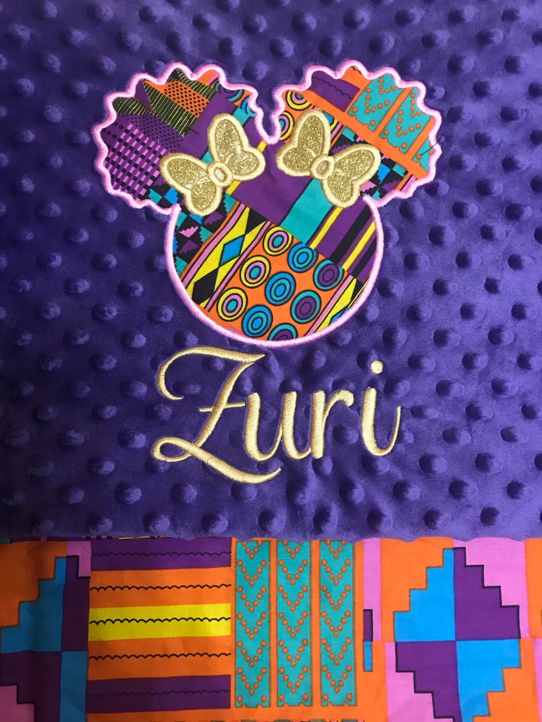 Personalized African Print Blanket/ Personalized Embroidered Baby Blanket/ Ankara Baby Blanket