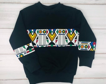 Children crewneck with African print/ African print sweatshirt/ ankara crewneck / unisex african sweatshirt