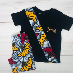 Personalized African Print Boy Outfit: Ankara Shorts Set