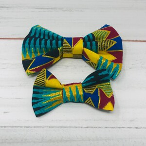 Kente Print Hair Bow: African Fabric Alligator Clip