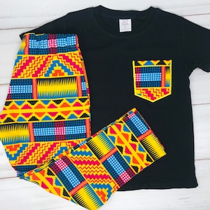 African Print Boy Outfit: Ankara Pants & Shirt Set