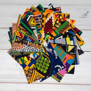 African print charm pack/ 5x5 fabric square/ craft fabric/quilting fabric