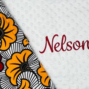 personalized African print blanket/ personalized baby blanket/ Ankara baby blanket/ custom baby blanket