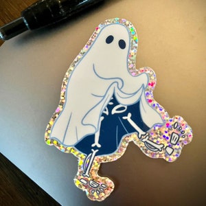 Leggy Ghost - Glitter Sticker
