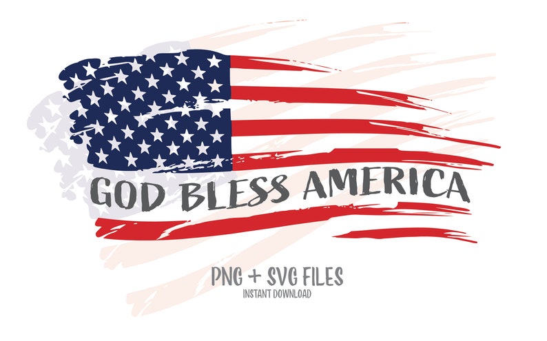 Download God bless America Patriotic USA flag SVG cut file | Etsy