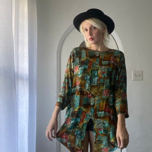 Fun Vintage 90s Deborah Barry Los Angeles Tunic Top