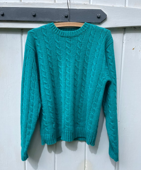 Wild Fable Sweater Womens M Long Sleeve Crop Button Up Cable Knit Cardigan  Green