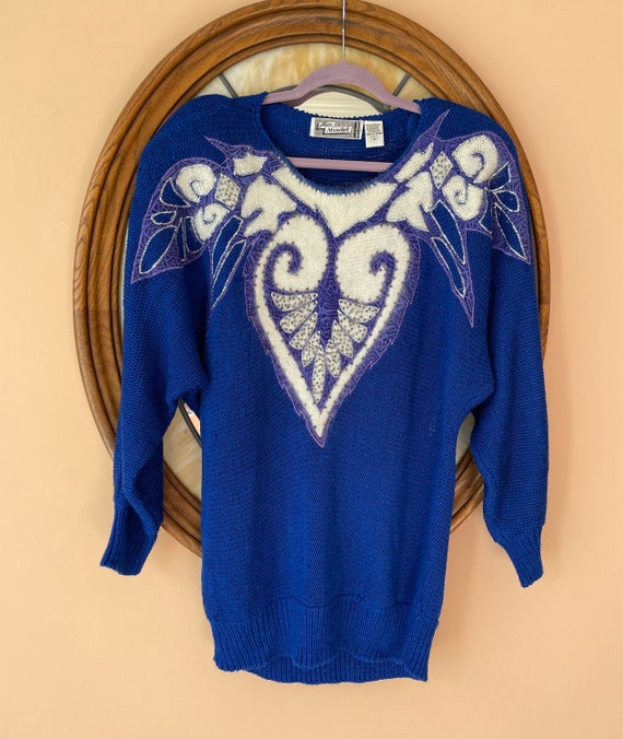 Wonderful Vintage 80s Alan Menchel Knit Sweater - image 1