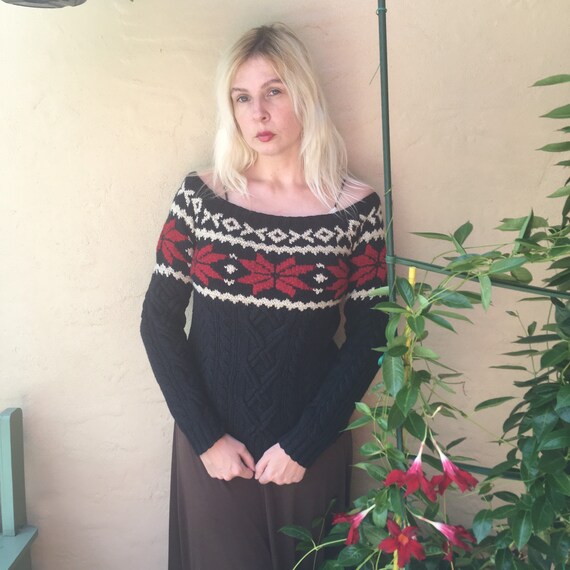 90s Ralph Lauren Cable Knit Fair Isle sweater