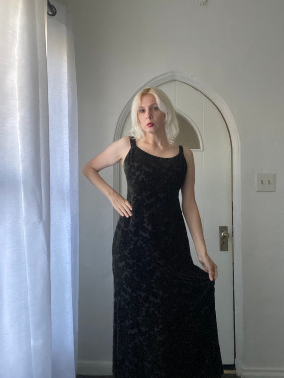Floral Burn Out Maxi Dress: Black main image 0