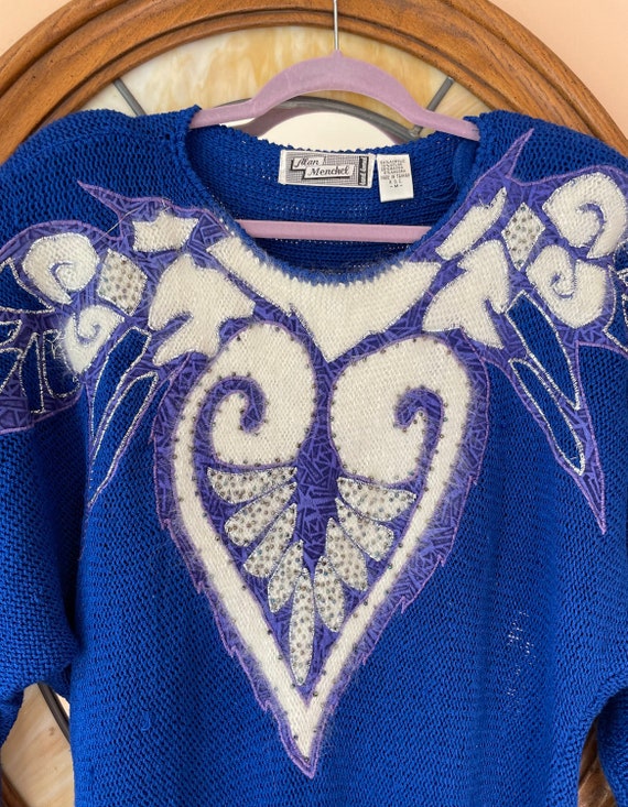 Wonderful Vintage 80s Alan Menchel Knit Sweater - image 2