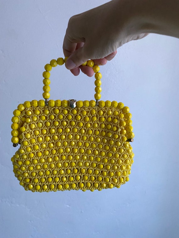 50s/60s Yellow Italian Beaded Handbag