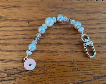 Beaded Scissor Fob with Donut Charm