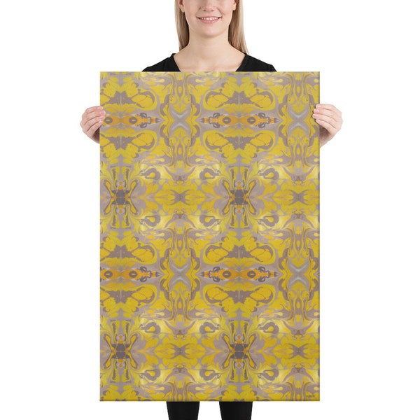 Canvas Kaleidoscope of Yellow & Lavender